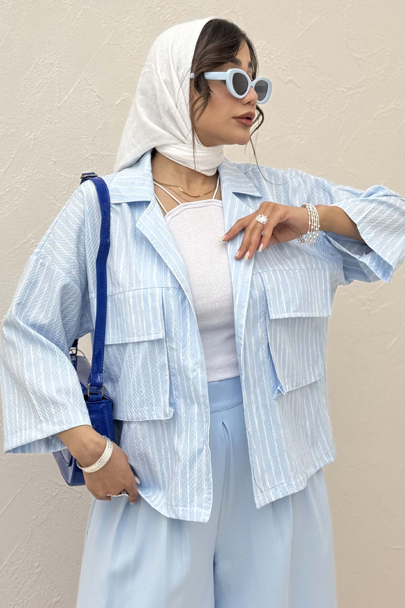 مانتو راه راه زارا دو جیب پاکتی 