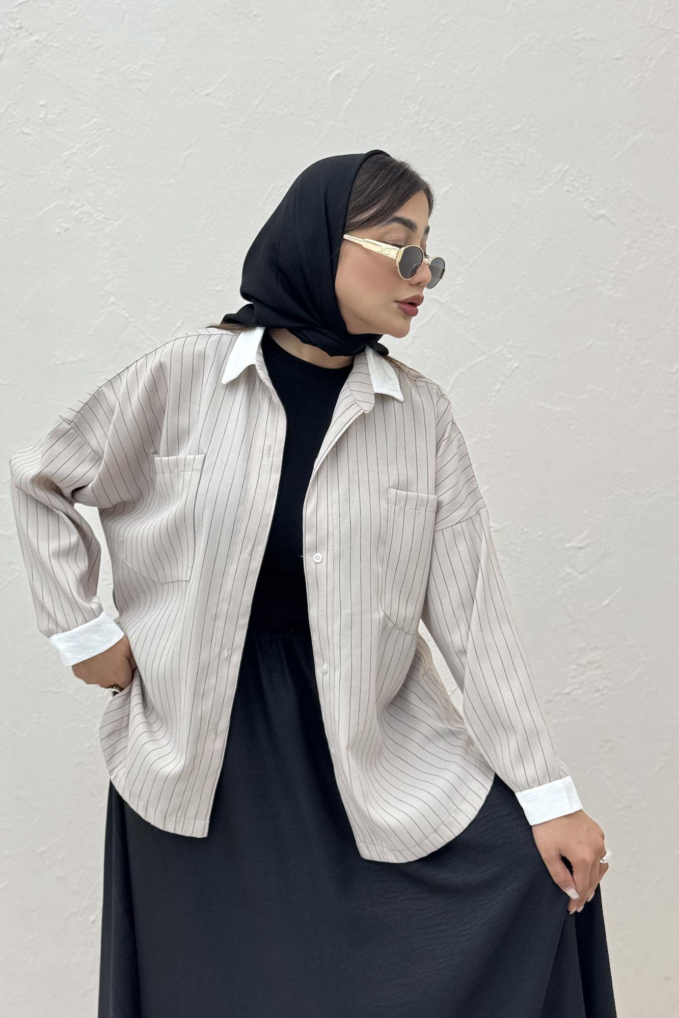 مانتو لینن دیپلمات دو جیب تیکه سفید