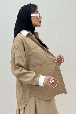 مانتو لینن دیپلمات دو جیب تیکه سفید