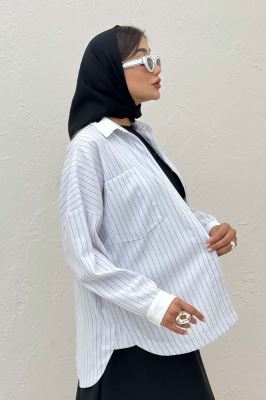 مانتو لینن دیپلمات دو جیب تیکه سفید