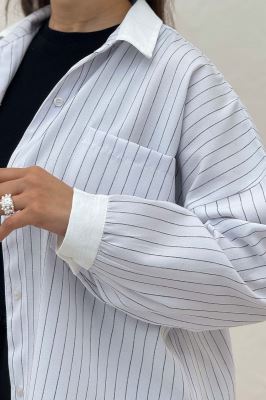 مانتو لینن دیپلمات دو جیب تیکه سفید