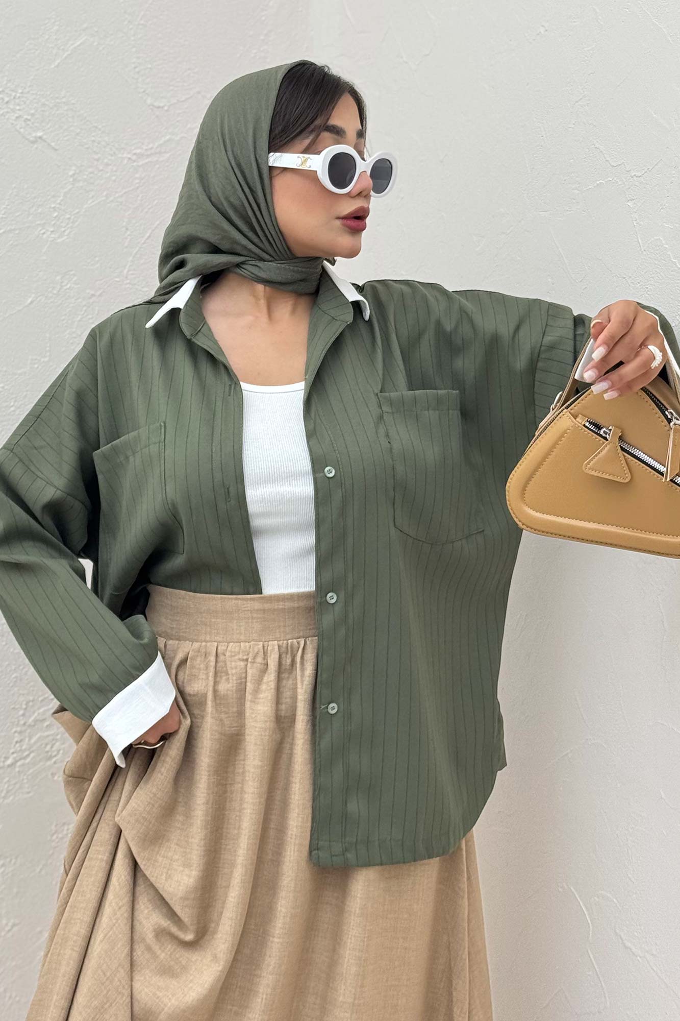 مانتو لینن دیپلمات دو جیب تیکه سفید