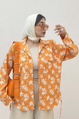 مانتو دو جیب پاکتی ونوس گلدار بغل بند