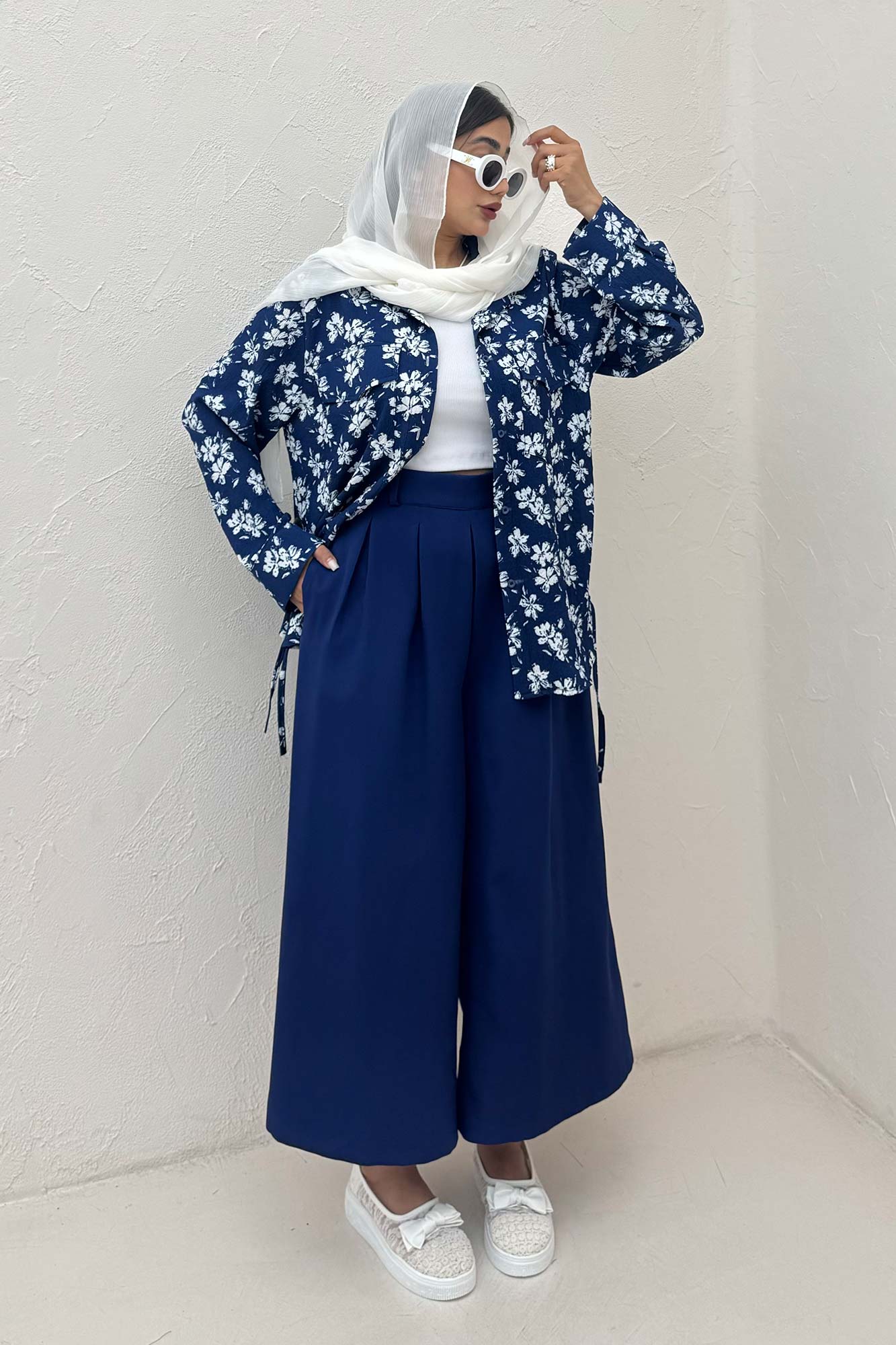 مانتو دو جیب پاکتی ونوس گلدار بغل بند