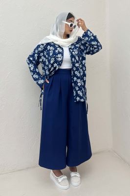 مانتو دو جیب پاکتی ونوس گلدار بغل بند