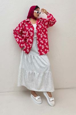 مانتو دو جیب پاکتی ونوس گلدار بغل بند