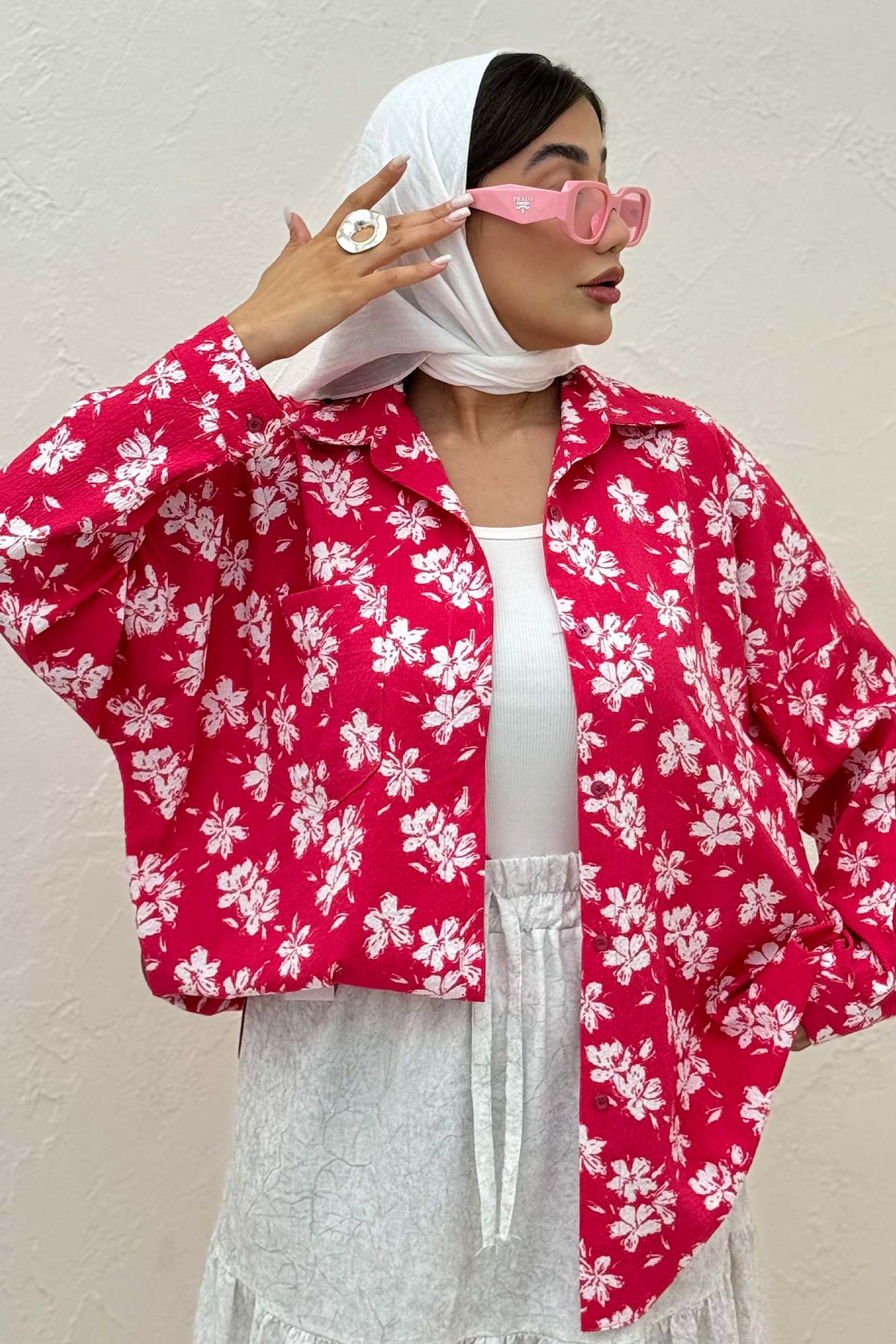 شومیز ونوس گلدار پشت پیله 