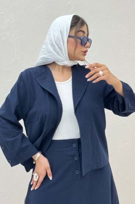 ست کت و دامن لینن ستاره