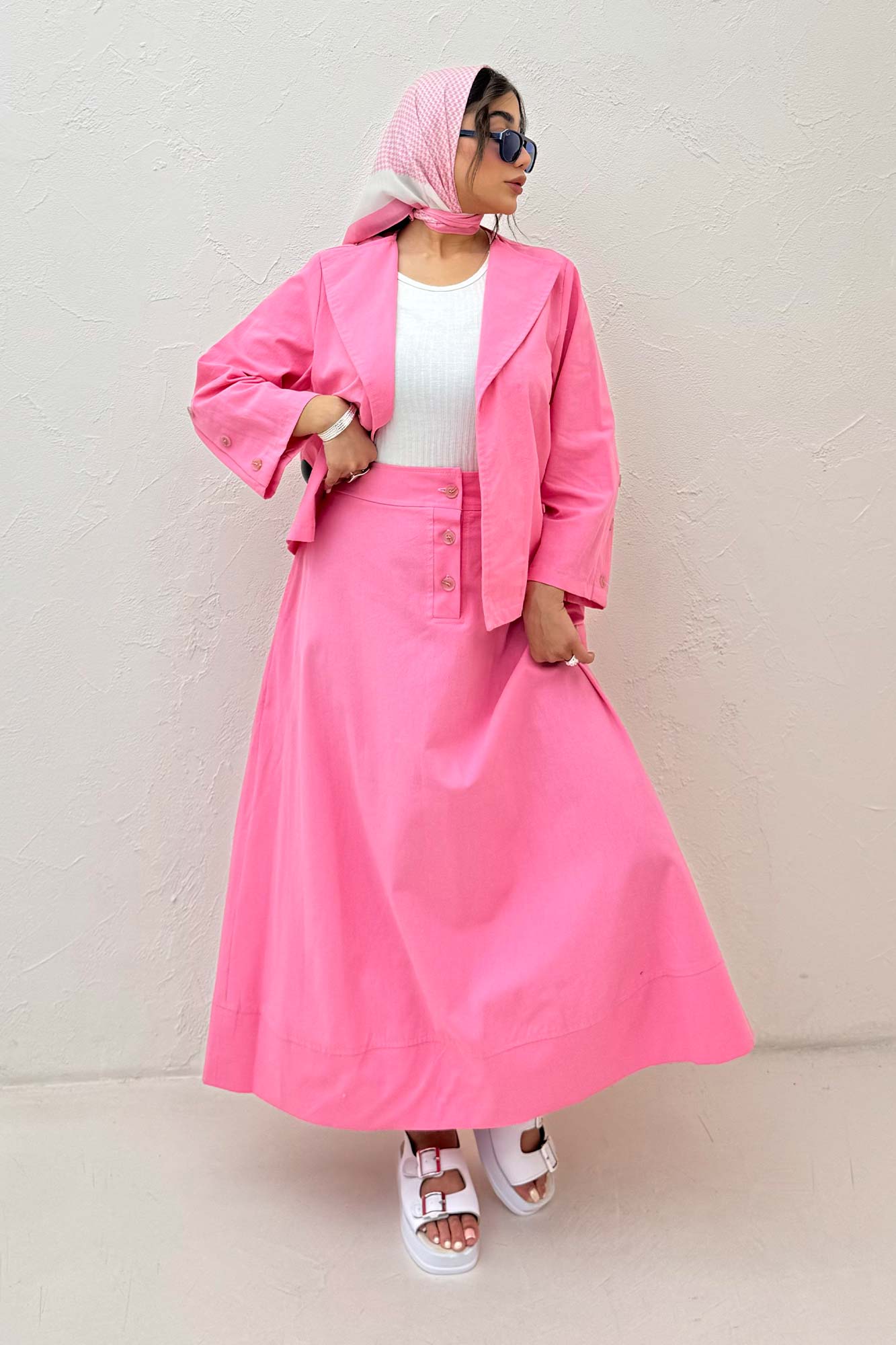 ست کت و دامن لینن ستاره