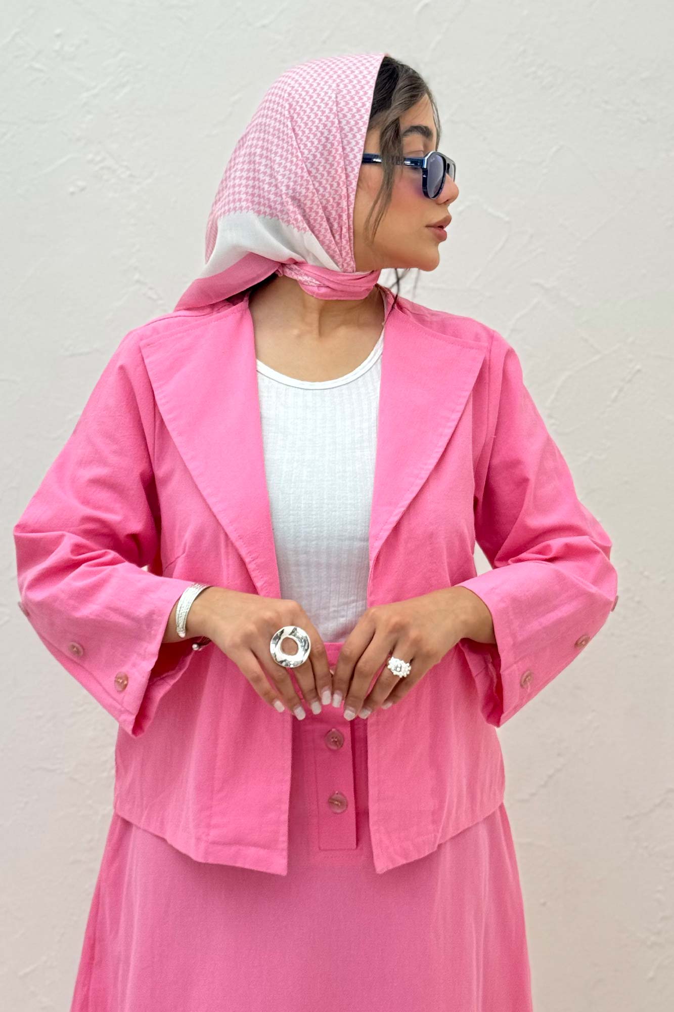 ست کت و دامن لینن ستاره