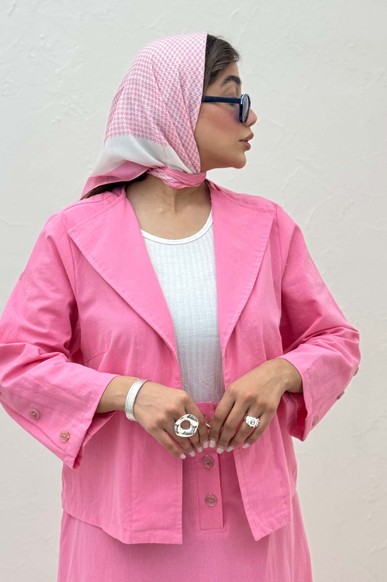 ست کت و دامن لینن ستاره