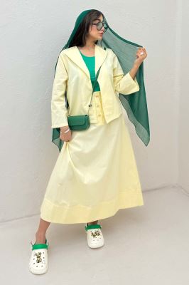 ست کت و دامن لینن ستاره