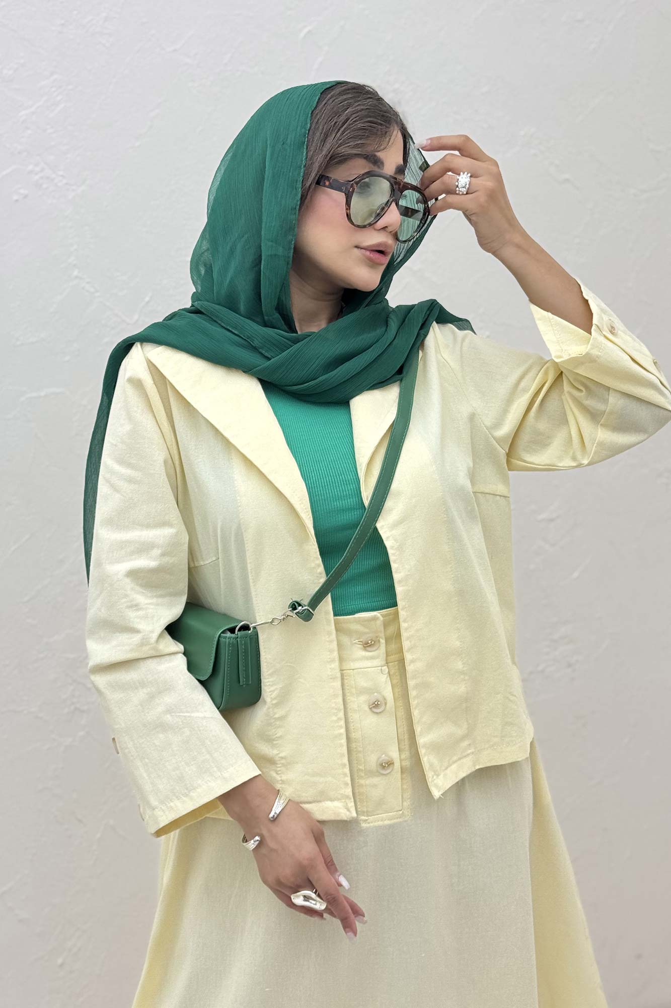 ست کت و دامن لینن ستاره