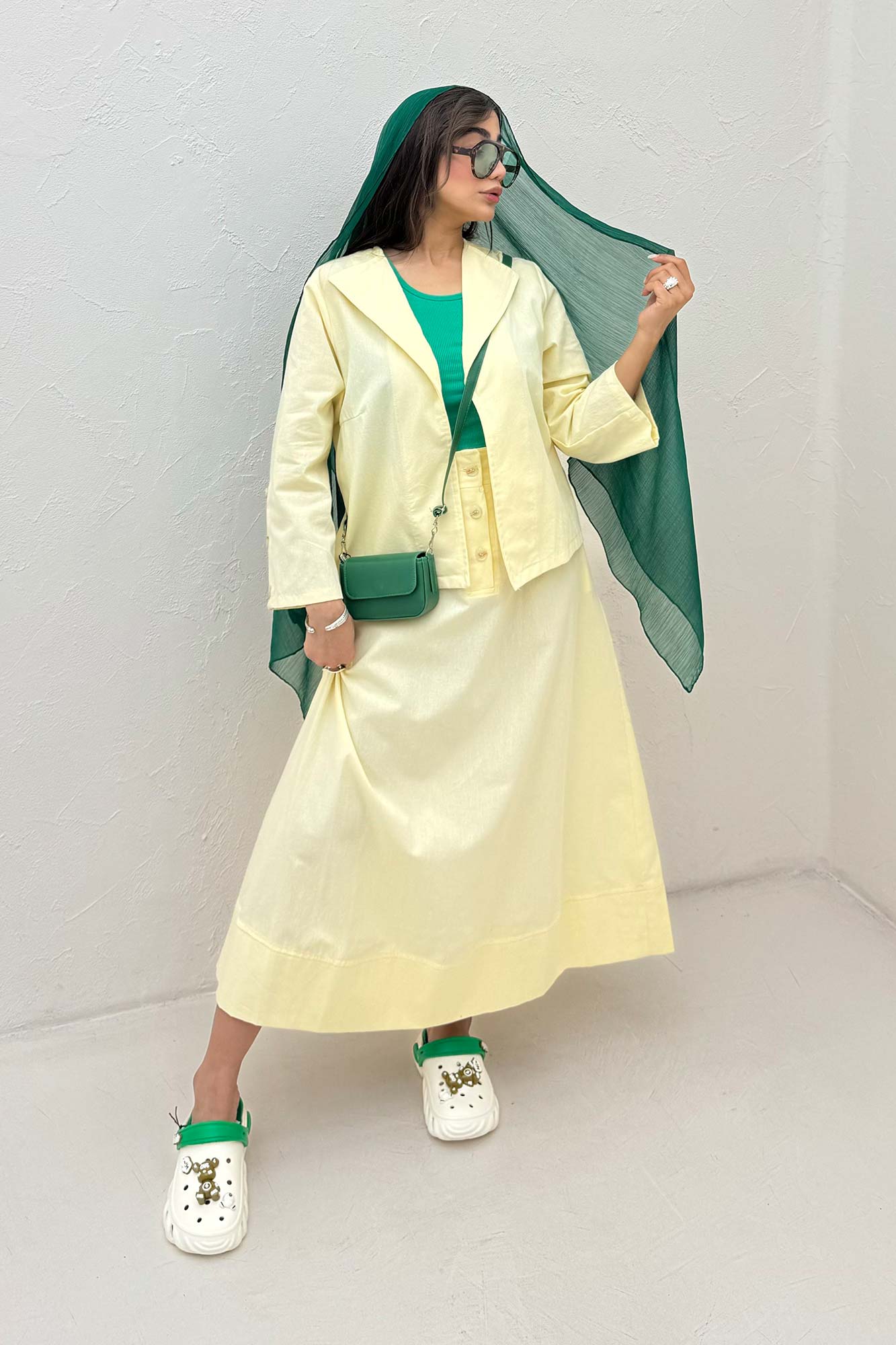 ست کت و دامن لینن ستاره