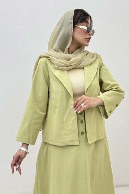 ست کت و دامن لینن ستاره