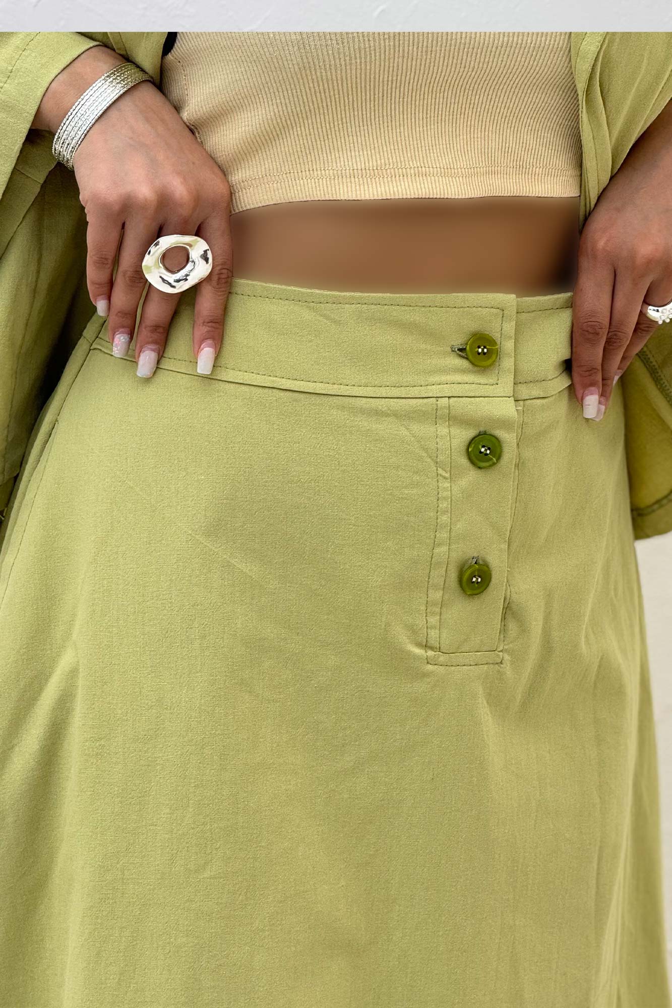 ست کت و دامن لینن ستاره