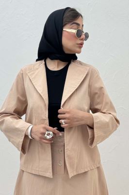 ست کت و دامن لینن ستاره