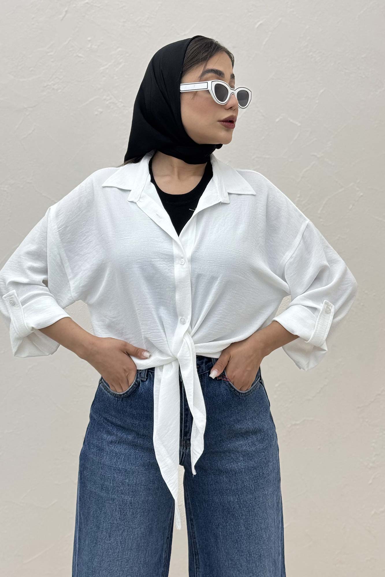 شومیز ابروبادی پایین گره