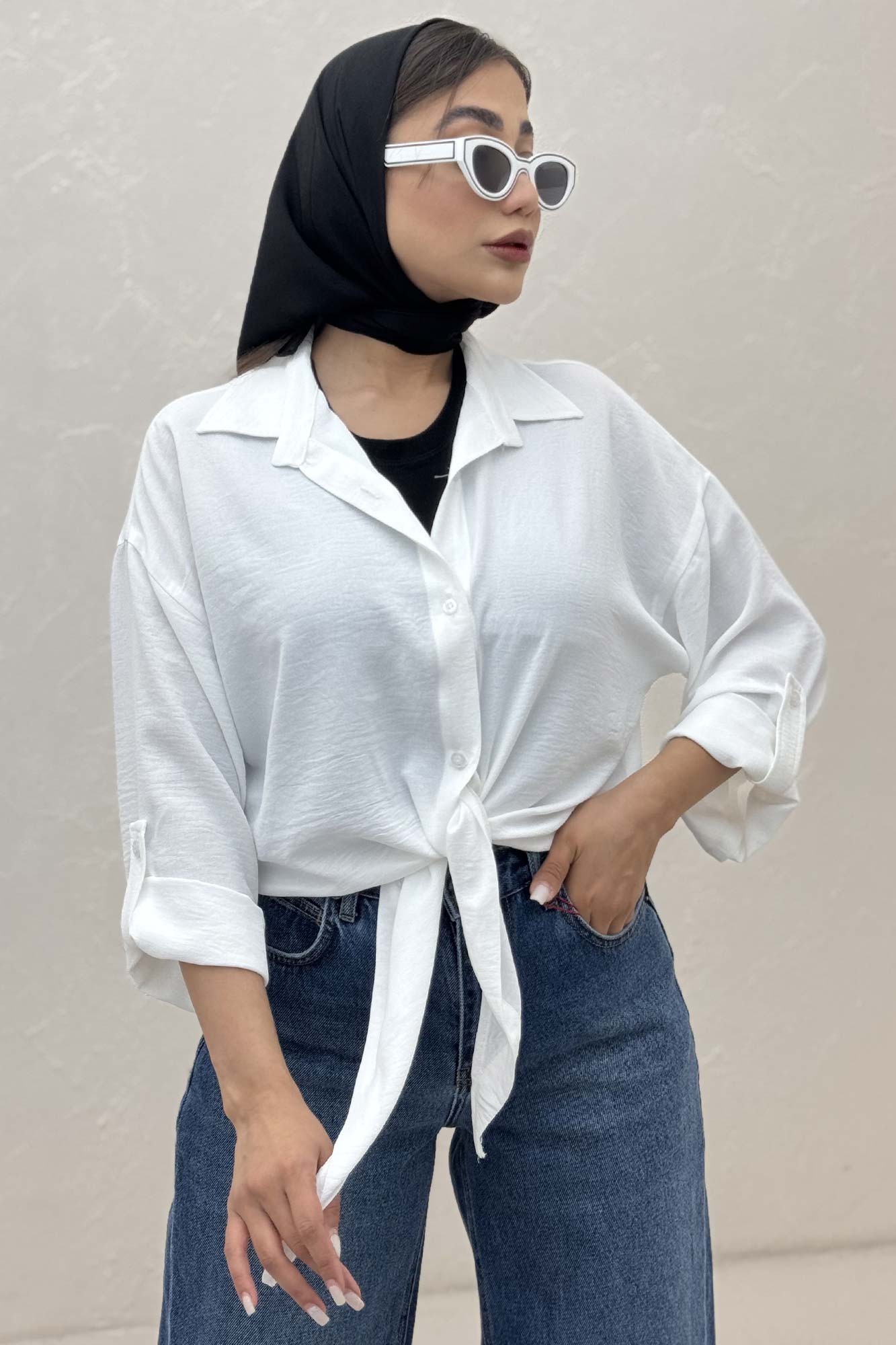 شومیز ابروبادی پایین گره