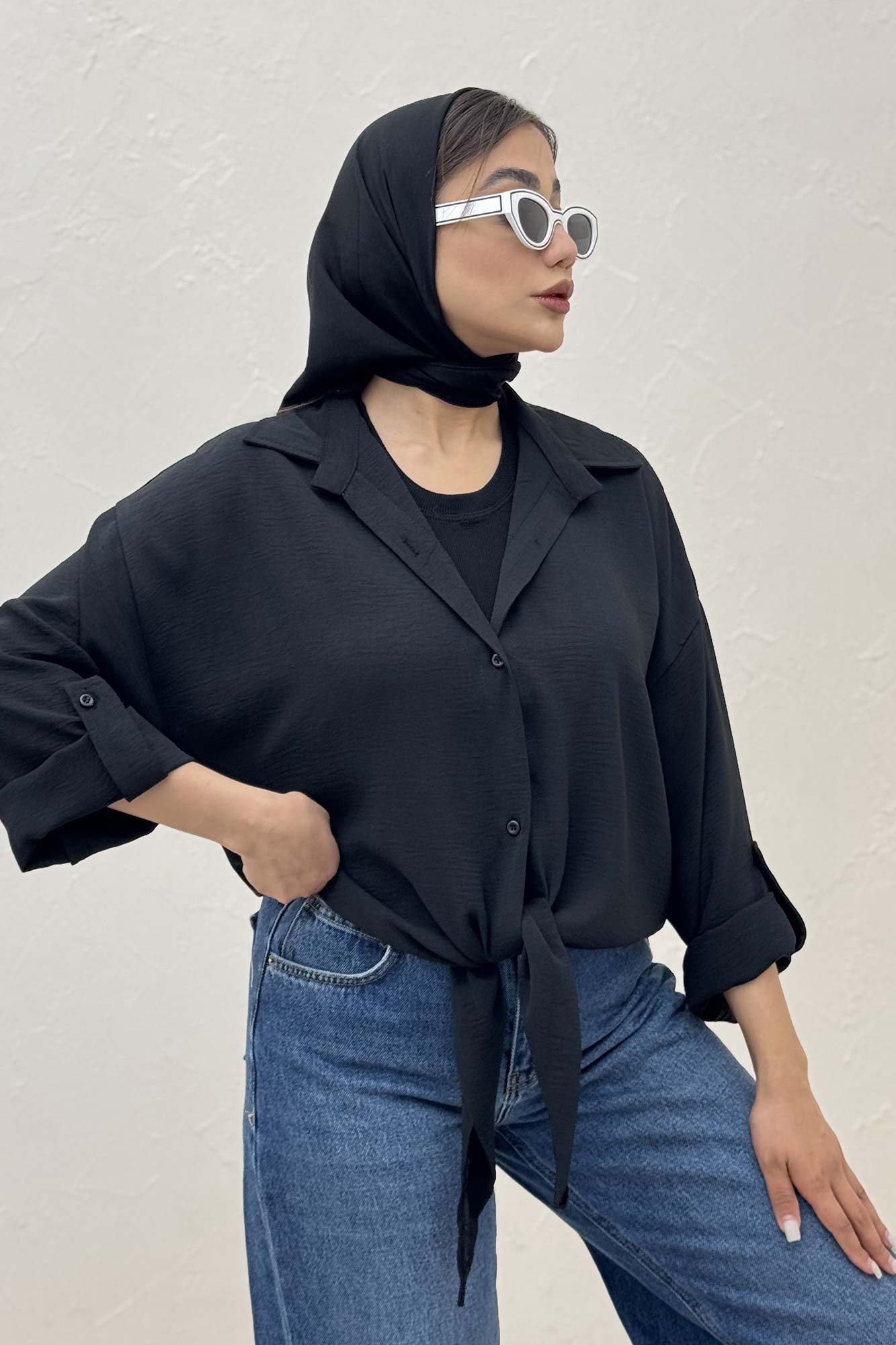 شومیز ابروبادی پایین گره