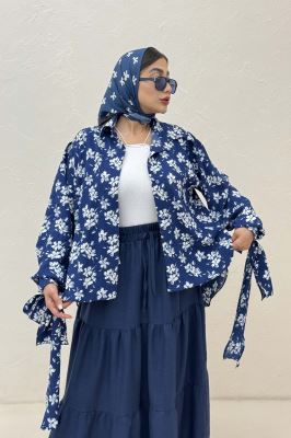 شومیز مانتویی ونوس گلدار مچ پیچ 