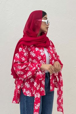 شومیز مانتویی ونوس گلدار مچ پیچ 