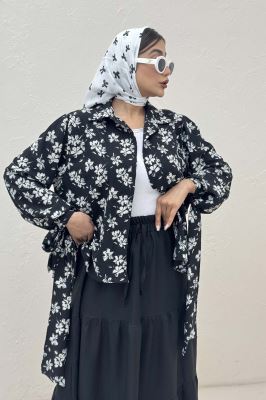 شومیز مانتویی ونوس گلدار مچ پیچ