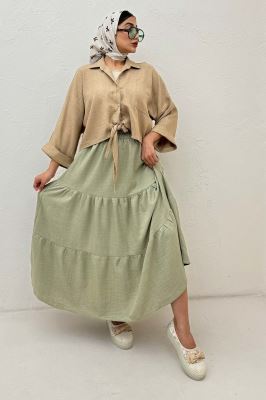 شومیز شانتون پایین گره تک جیب