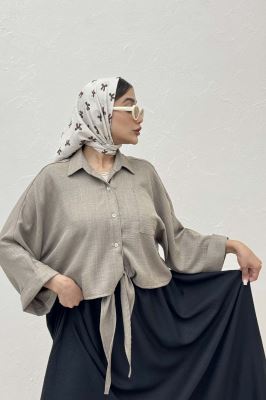 شومیز شانتون پایین گره تک جیب