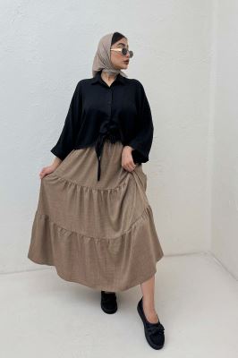 شومیز شانتون پایین گره تک جیب