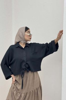 شومیز شانتون پایین گره تک جیب