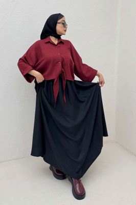 شومیز شانتون پایین گره تک جیب