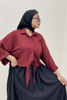 شومیز شانتون پایین گره تک جیب