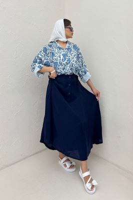 شومیز ایتالیایی گلدار پایین گره 