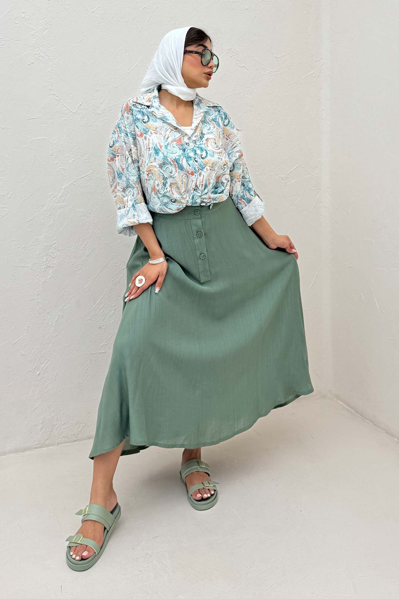 شومیز ایتالیایی گلدار پایین گره 