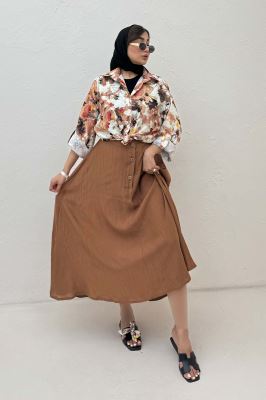 شومیز ایتالیایی گلدار پایین گره 