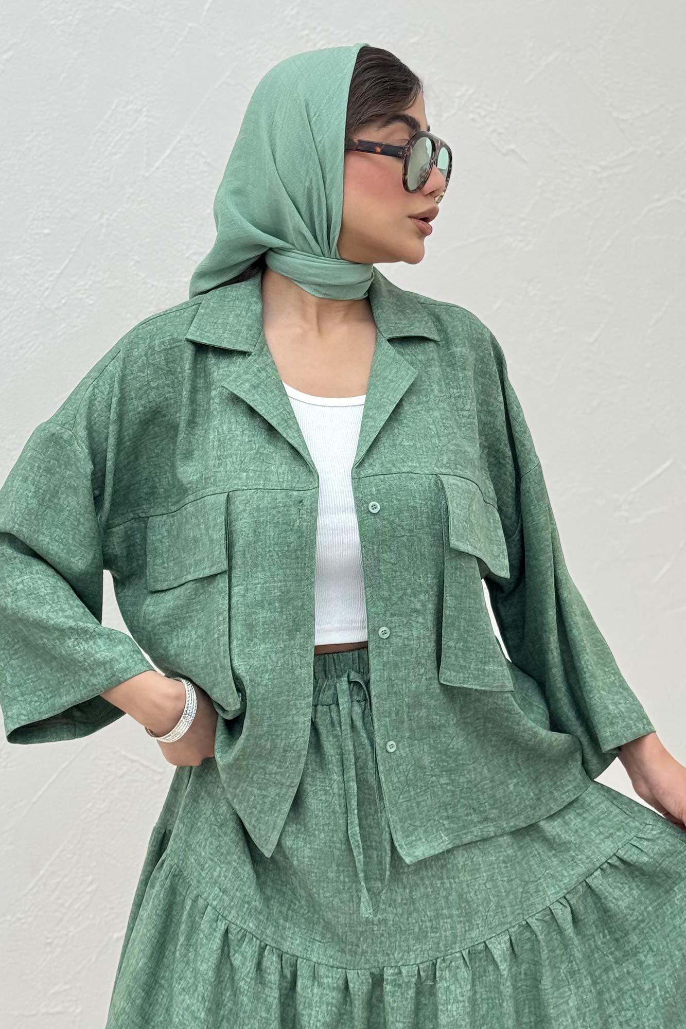 مانتو شانتون سرامیکی دو جیب پاکتی