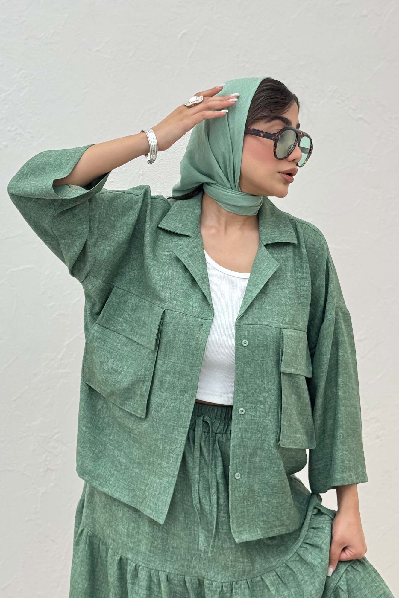 مانتو شانتون سرامیکی دو جیب پاکتی