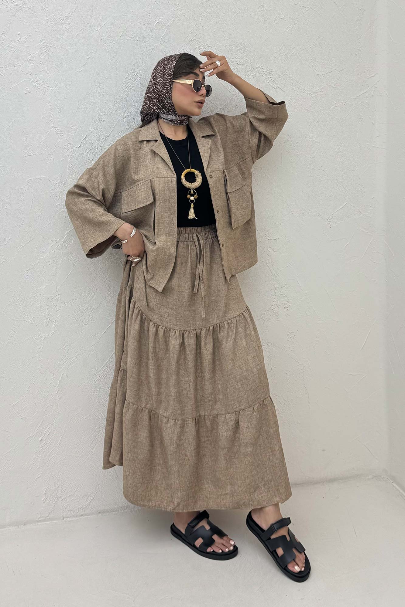 مانتو شانتون سرامیکی دو جیب پاکتی