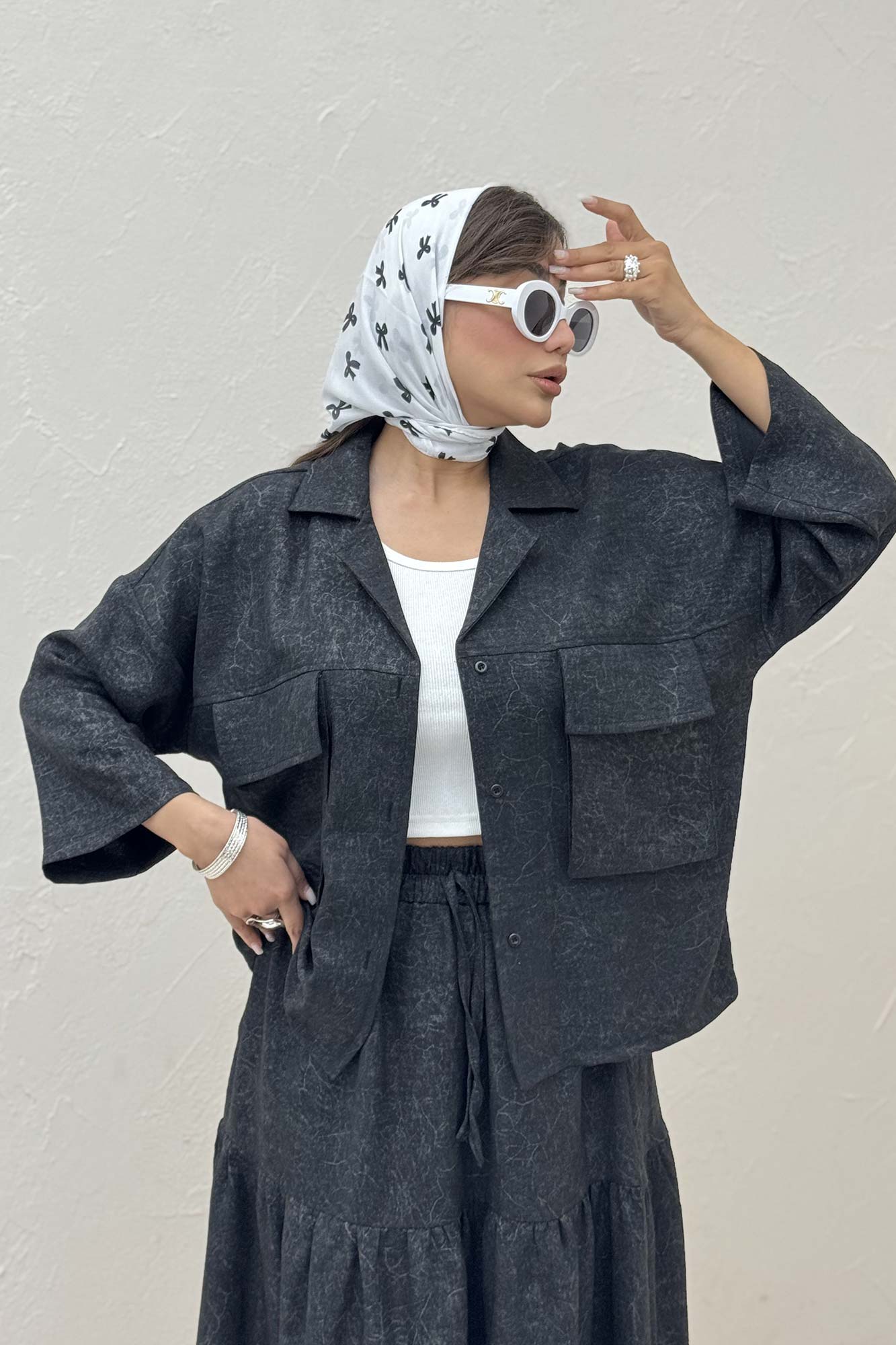 مانتو شانتون سرامیکی دو جیب پاکتی