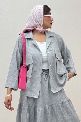 مانتو شانتون سرامیکی دو جیب پاکتی