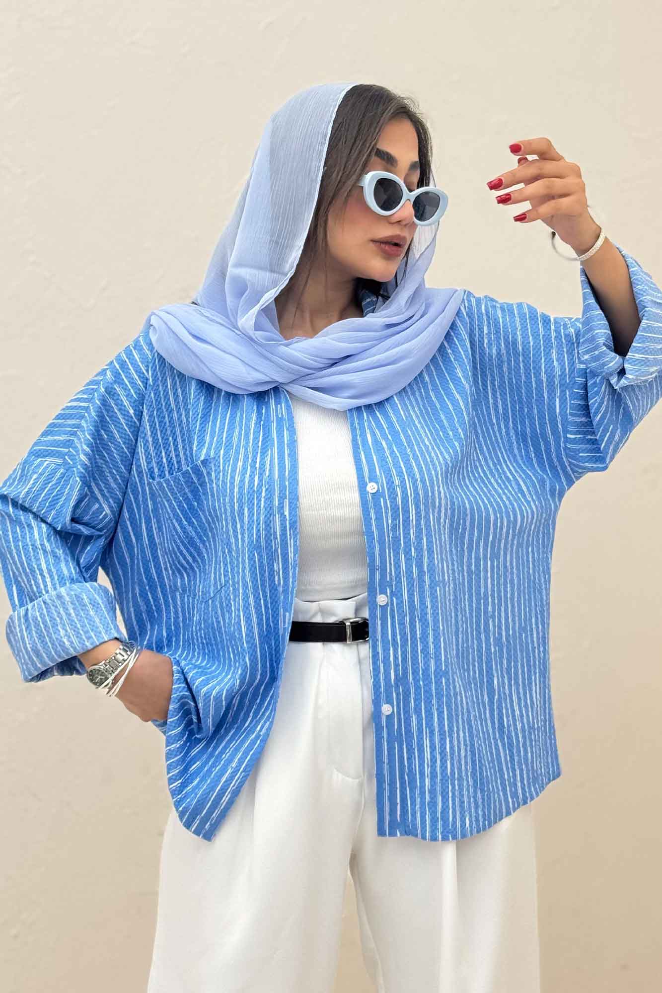 مانتو راه راه زارا تک جیب