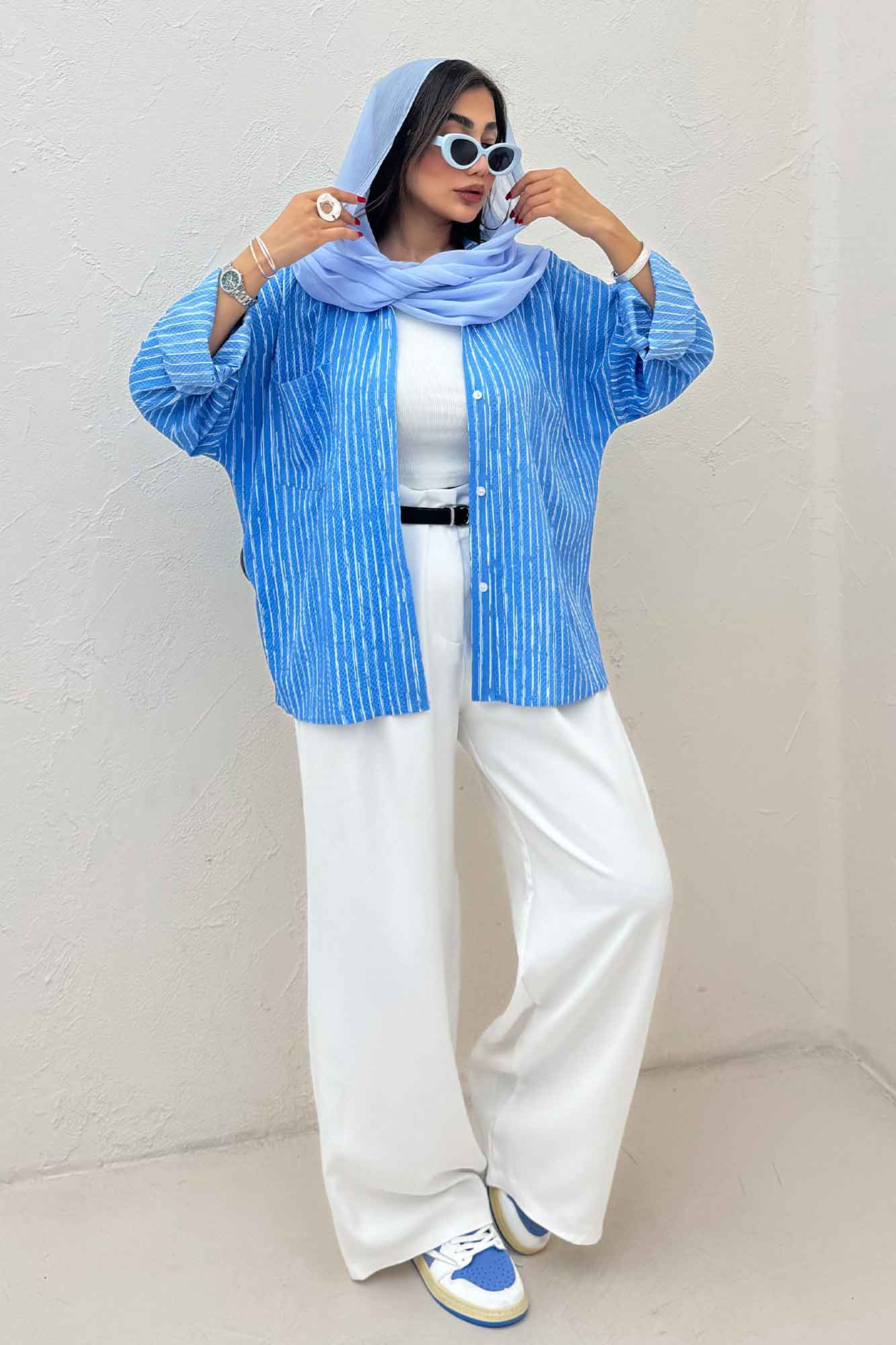 مانتو راه راه زارا تک جیب