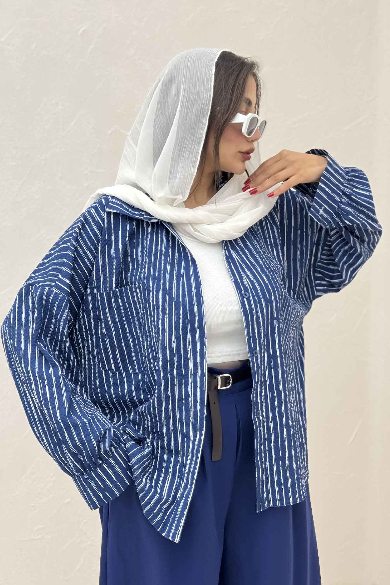 مانتو راه راه زارا تک جیب