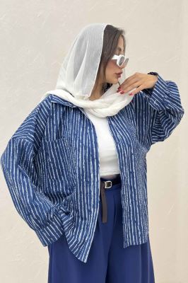 مانتو راه راه زارا تک جیب