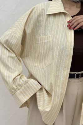 مانتو راه راه زارا تک جیب