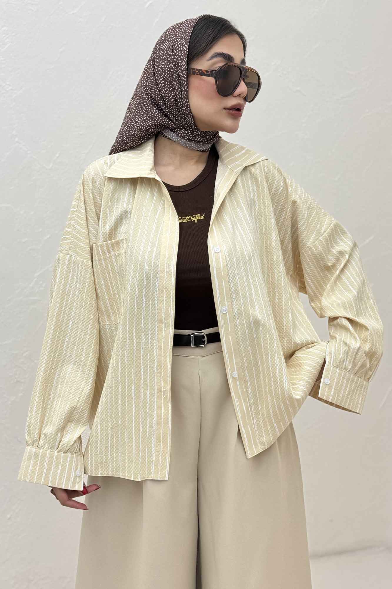 مانتو راه راه زارا تک جیب