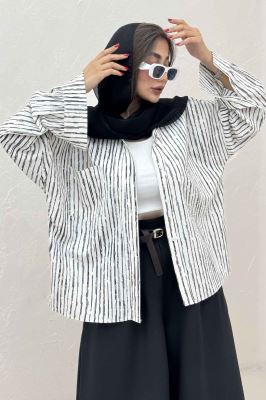 مانتو راه راه زارا تک جیب