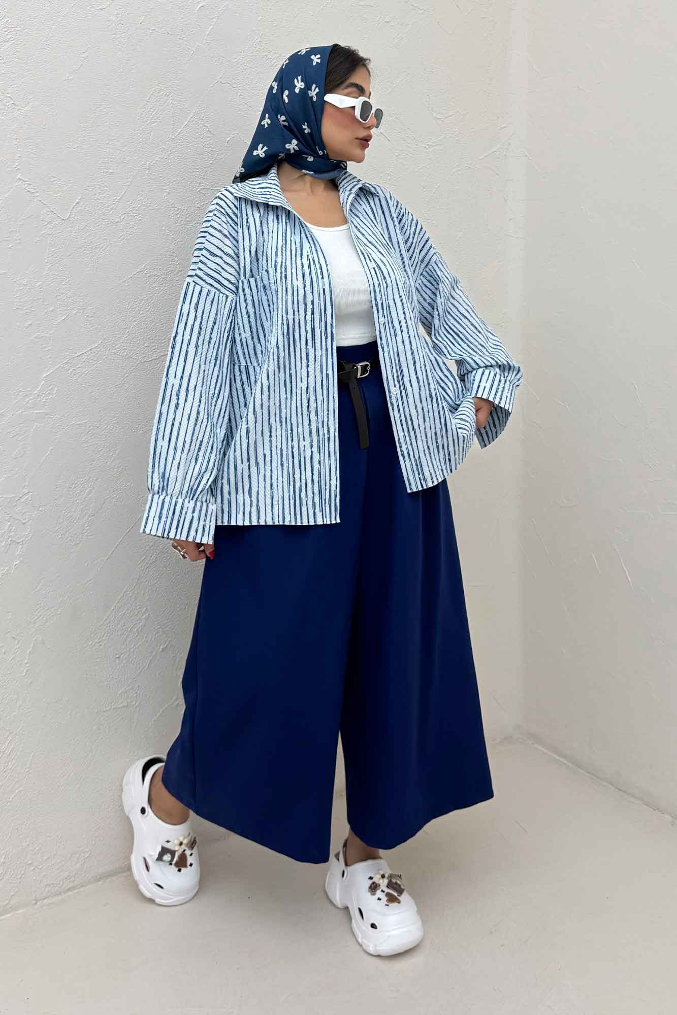 مانتو راه راه زارا تک جیب