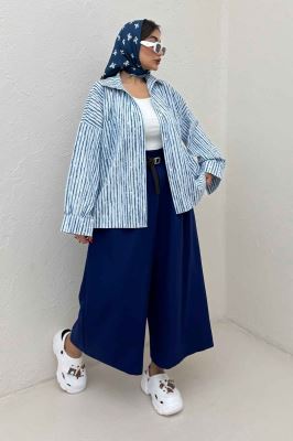 مانتو راه راه زارا تک جیب